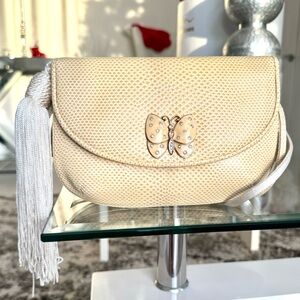 Judith Lieber Vintage Bag Lizard Cream